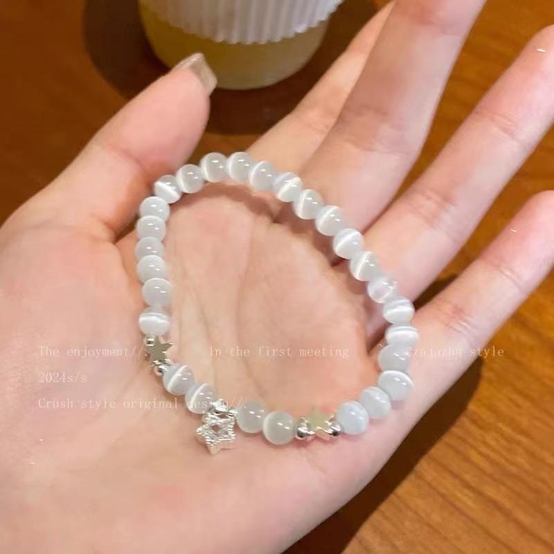 Stylish Geometry Womens Star Bead Bracelet New Chinese Style Elastic Rope