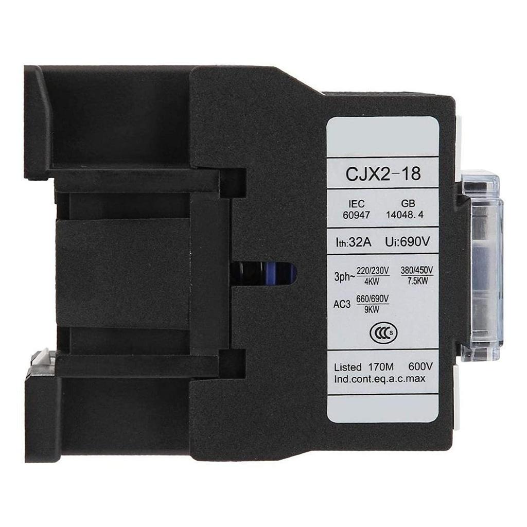 Contattore AC CJX2-1810 24V 50Hz 660V 32 Amp Fasi 3 Poli Guida DIN Industriale
