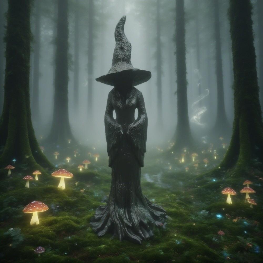 Gothic Halloween Witch Statue Black Halloween Party Decoration Witch Figurine Gifts  Haunted House