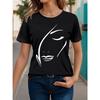 Women's T Shirt Tee Black White Red Floral Short Sleeve Casual Daily Basic Round Neck Regular S