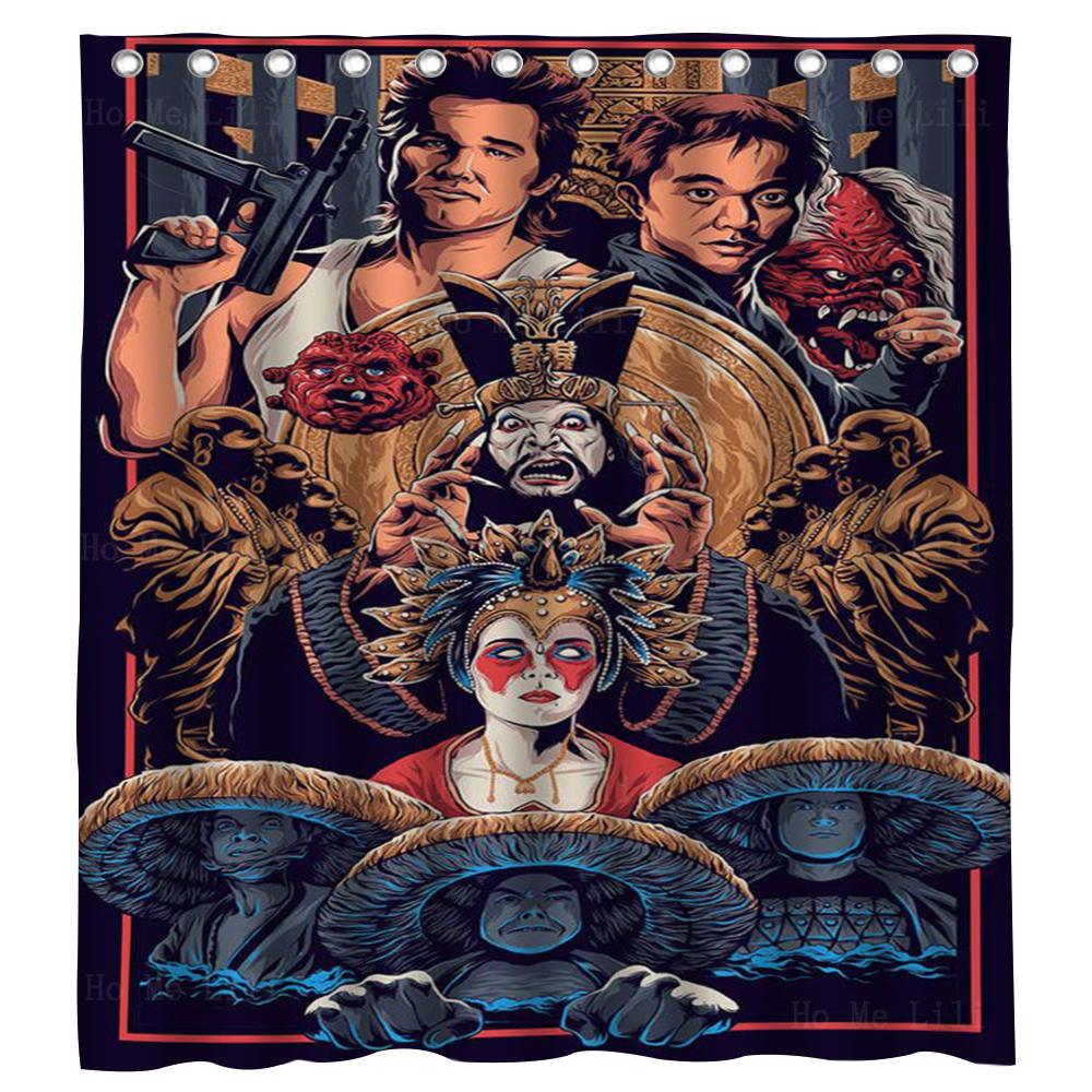 

Страшный Террифаер Фредди и Джейсон Большие неприятности в маленьком Китае во время Рождества От заката до рассвета Фильм ужасов Занавеска для душа 90X180 cm