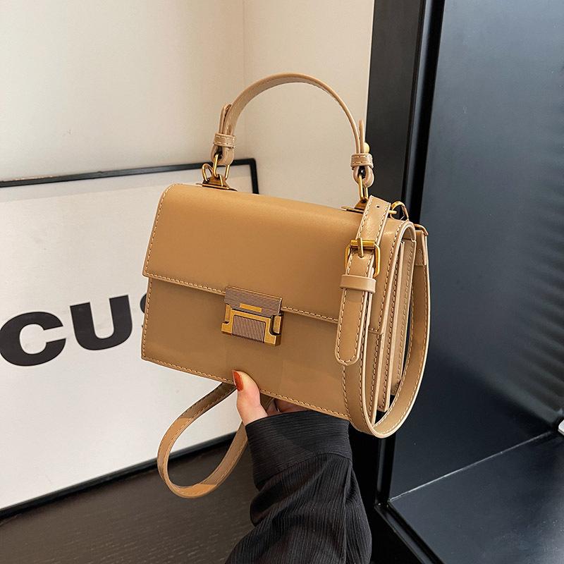 Small Bag Women's New Messenger Bag Fashionable Solid Color Portable Shoulder Small Square Bag