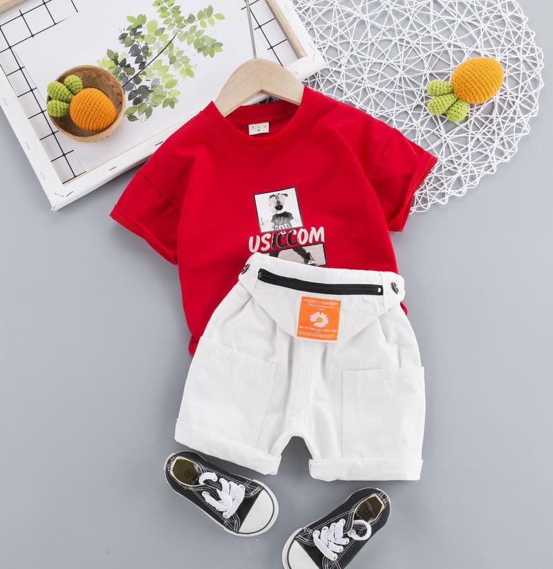 

2023 Летний комплект рабочей одежды с коротким рукавом для мальчиков 100 cm