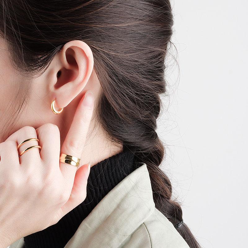 S925 Sterling Silver Minimalist Geometric Hoop Earrings Versatile Female Ear Buckles for Party Personalized Silver Jewelry