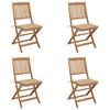 Day and Night - Day and Night Folding Garden Chairs 4 Units and Cushions Solid Acacia Wood