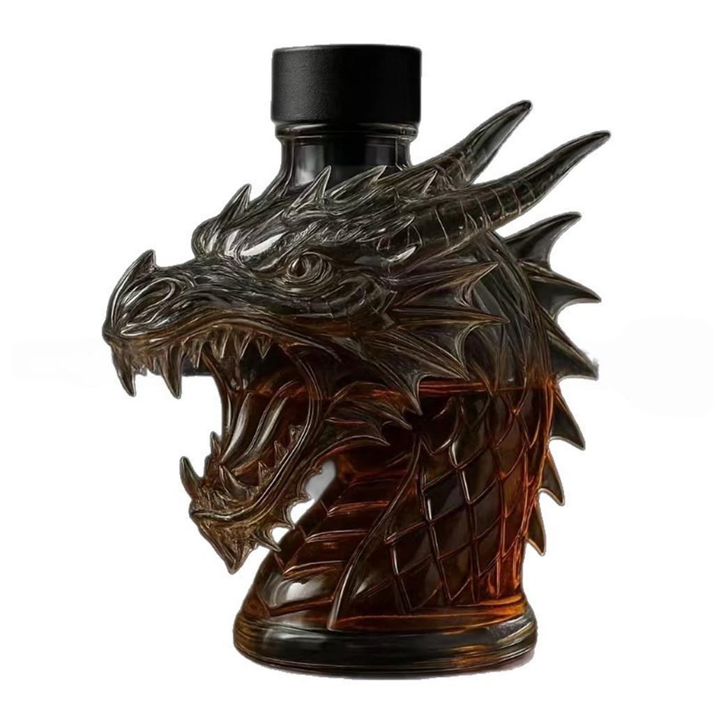Whiskey Decanter  Art Statue, Dragon Head Statue, Dragon Whiskey Decanter, Glass Whiskey Bottle, Holiday Gift For And Boyfriend