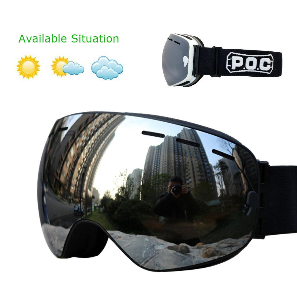 

P.O.C Double-layer anti-fog ski goggles for sports and outdoor skiing PK10Black-framed mercury