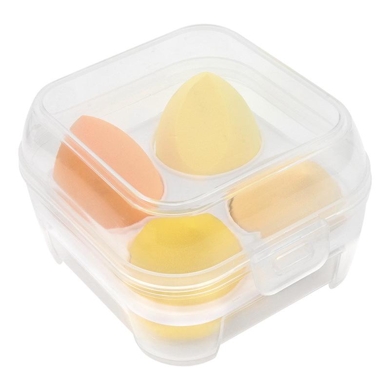 4 Pcs Box Makeup Egg Sponge Puff Cosmetic Puff Blender Makeup Beauty Sponge Set жёлтый