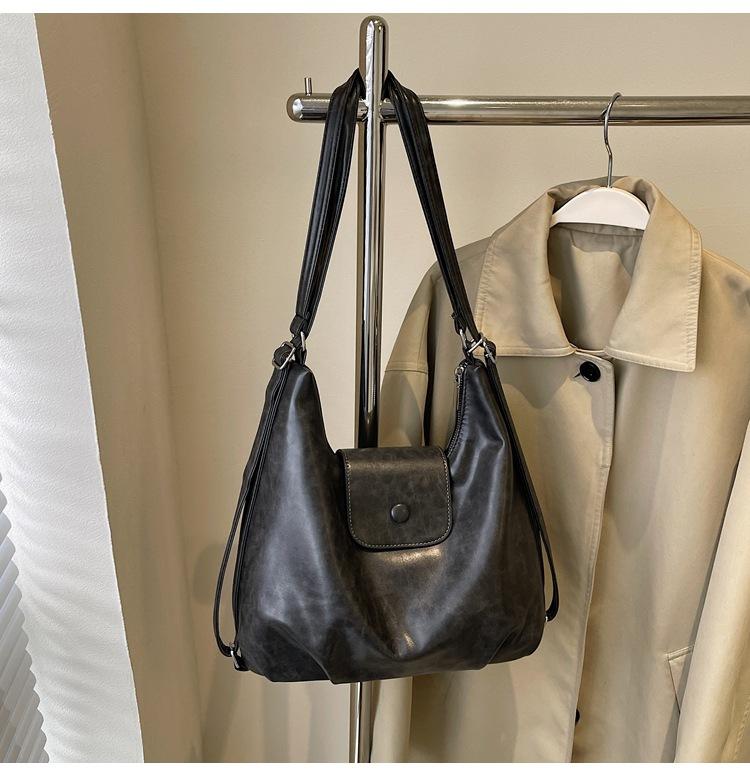 Fashion Retro Large-capacity Bag Women's 2025 New High-end Shoulder Bag Versatile Tote Bag Multi-purpose Backpack