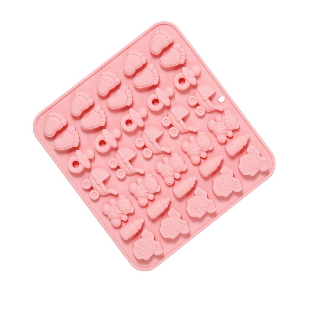 Silicone Baby-Themed Baking Mold Set for Cake Mousse Chocolate Candy Making Flexible Non-Stick Easy Release Baby Bottle Pacifier Shape Baking Tray