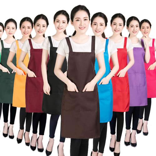 XuJJJJunB H-Shaped Apron, Neck Strap, Simple, Unisex, Black, Adult, Cafe Apron, Stain Resistant, Wrinkle Resistant
