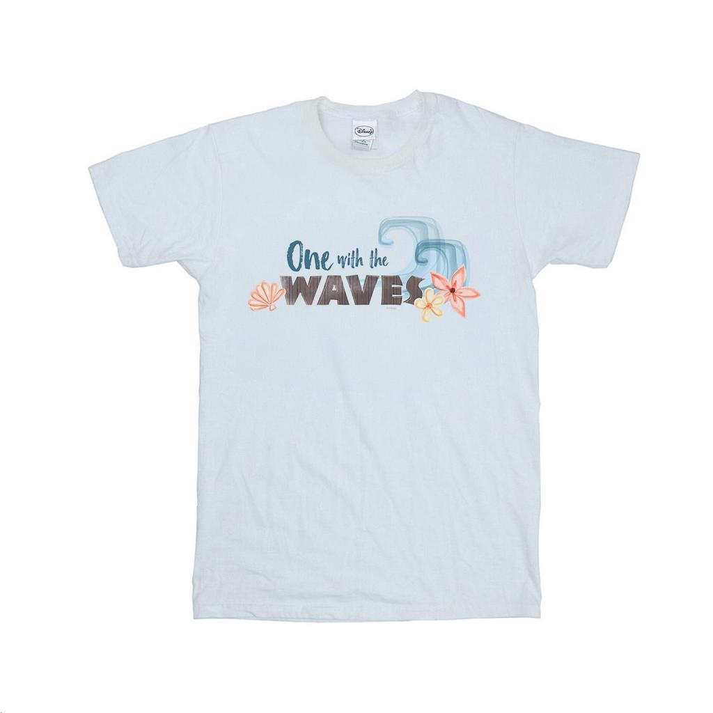 Disney Womens/Ladies Moana One With The Waves Cotton Boyfriend T-Shirt