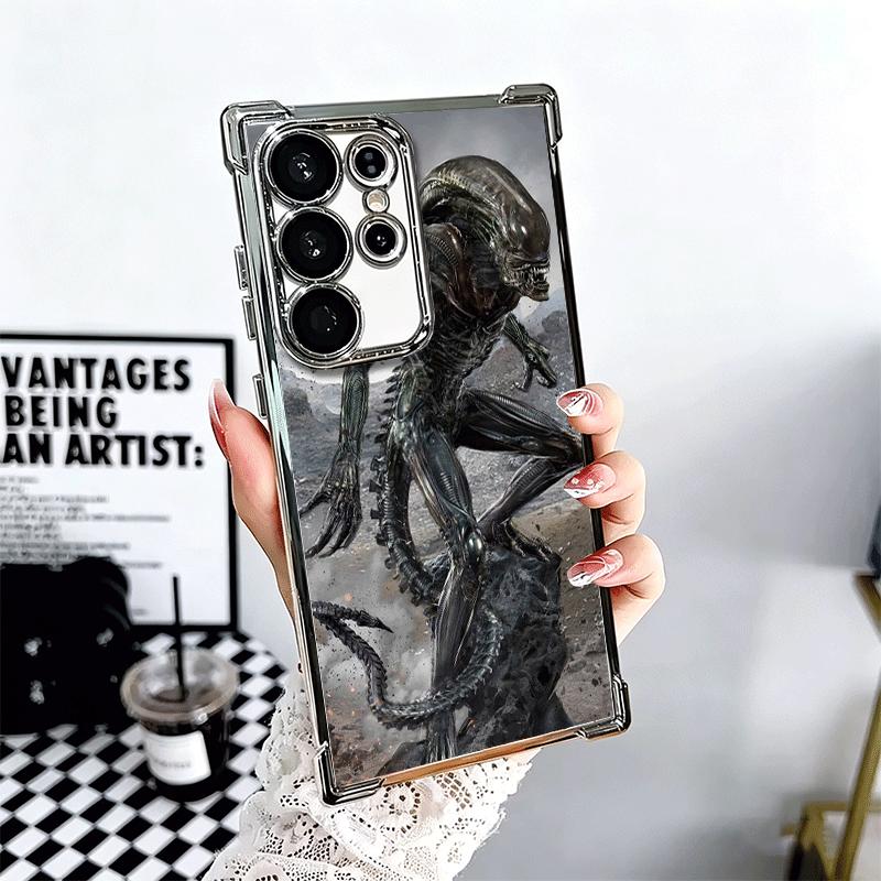 

A-Alien Vs P-Predator Plating Phone Case For Samsung Galaxy S24 S25 FE S26 Edge S23 Ultra S22 S21 Plus S20 Anti-Fall Airabag Cov Samsung S25