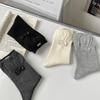 24 Autumn Rhinestone Jewelry Socks Miu Wind Simple Loose Stacking Socks Bow Tube Socks Women'S Sweet Beautiful Women Socks