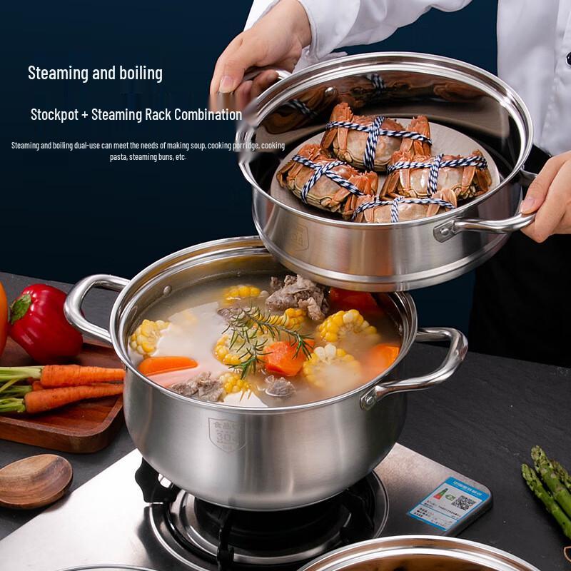 HUIHUADU 304 Stainless Steel Induction & Gas Soup Pot