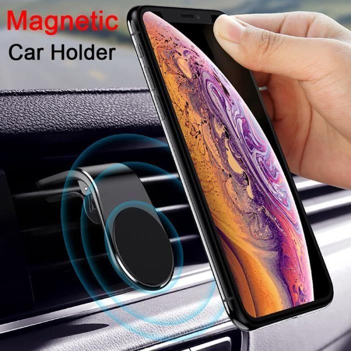 Support magnétique pour Smartphone de voiture, support pour téléphone pouces, Type L, Clip pour voiture support de - Black - ARIE310