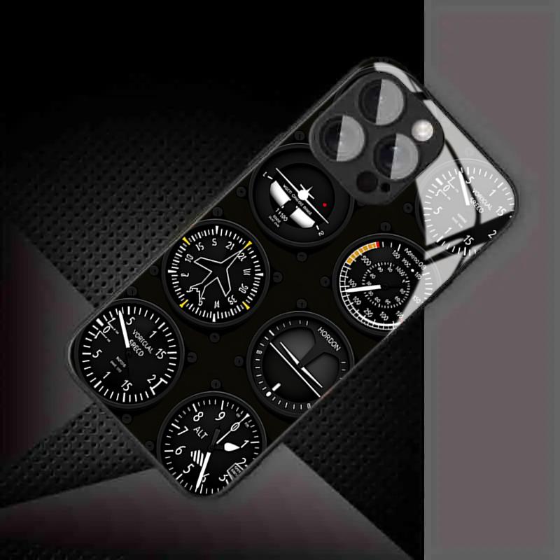 Aviation Aircraft Instruments Tempered Glass Phone Case For Samsung Galaxy S26 S25 Ultra S24 Plus S23 FE 5G Lens Protect Cover