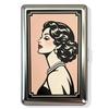 Nouveau Étui à Cartes Métal Vintage Compact Portable Boîtier Métallique Ouverture à Rabat Porte-Cartes Imprimé Vintage Porté Poche