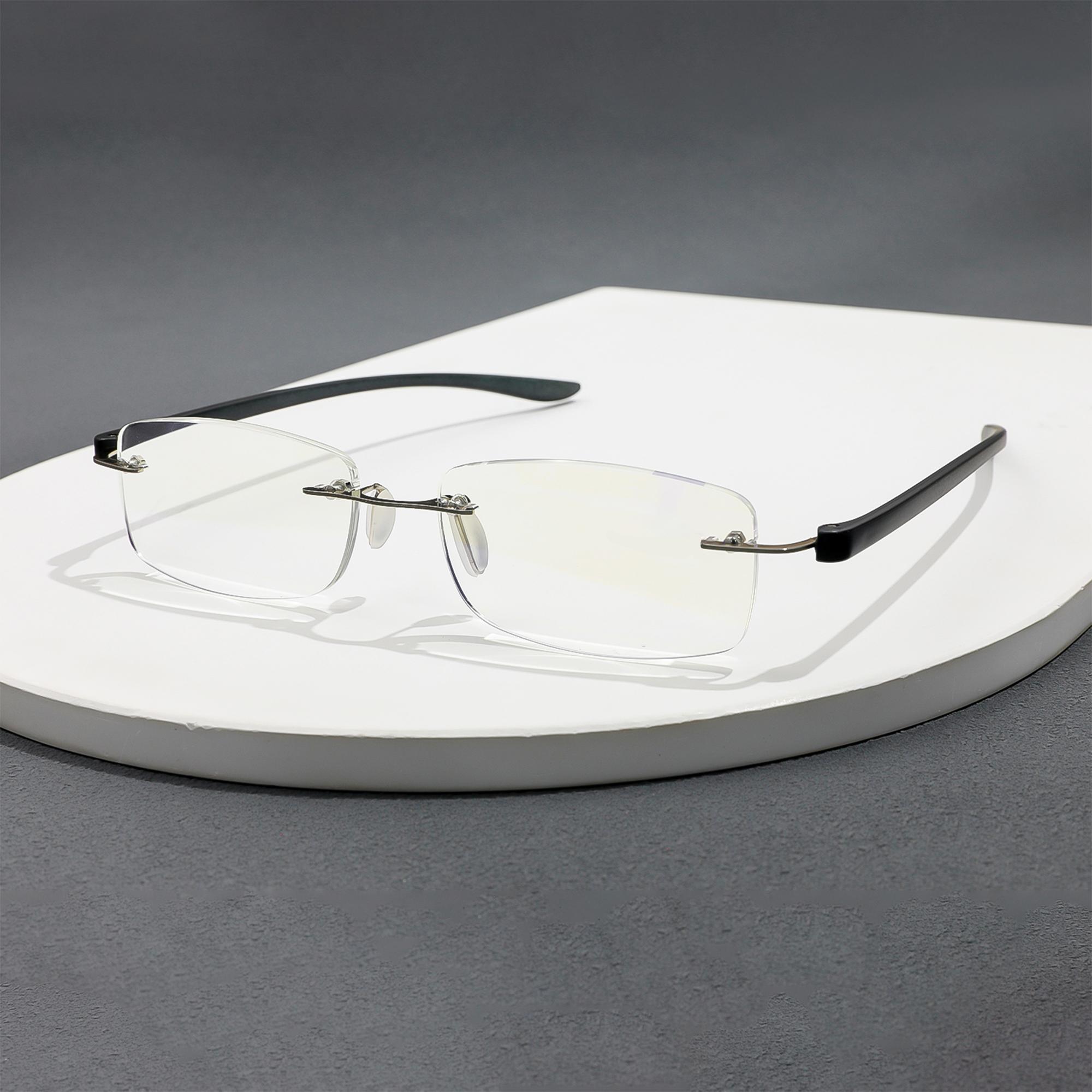 

Retro Reading Eyeglasses For Men Women Rimless Design Women s Presbyopic Eyeglasses Blue Light Blocking Metal Legs 2