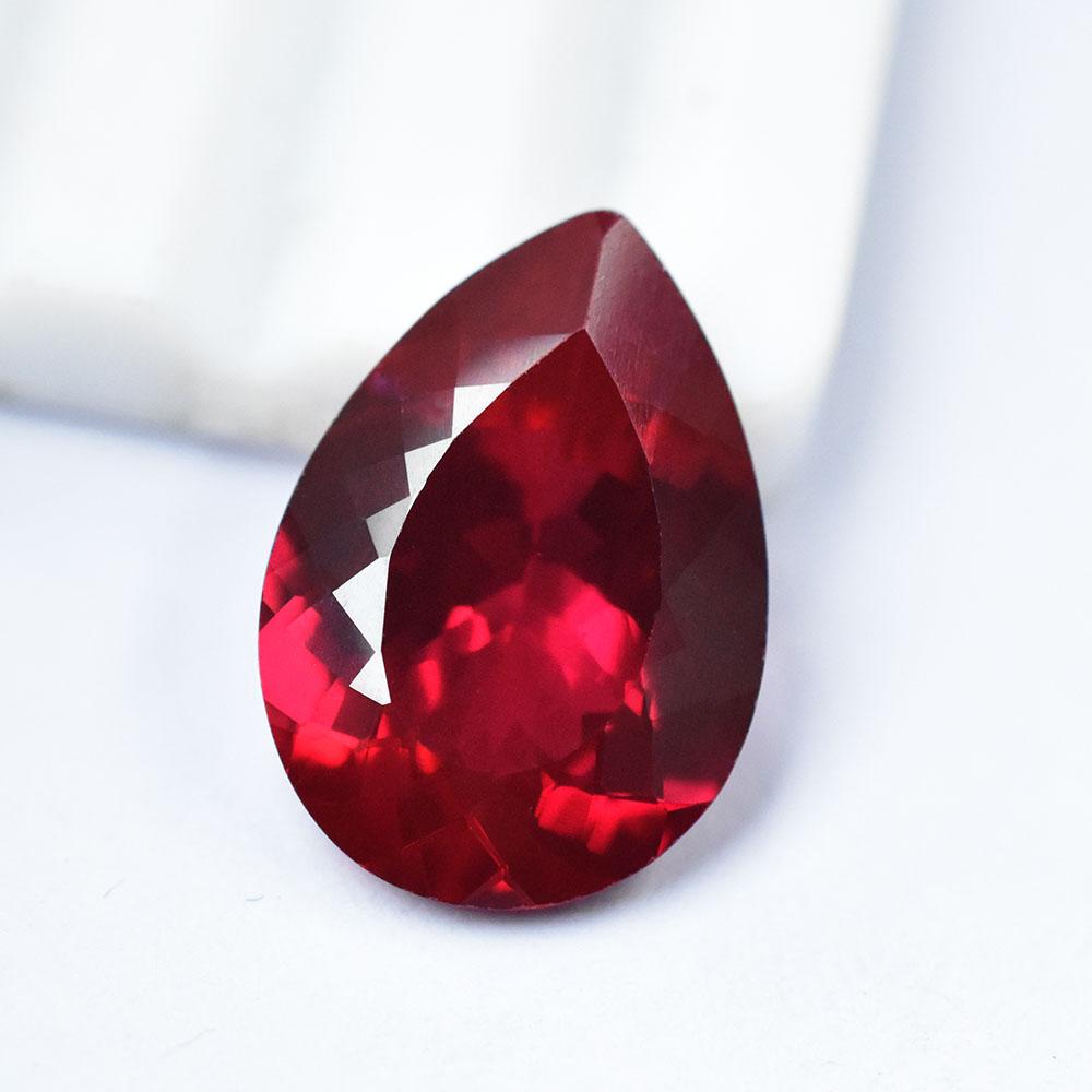 Natural Red Ruby Loose Gemstone Pear Shape 13 ct July Birthstone for Jewelry Making and Crafts