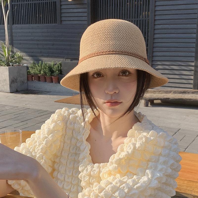 Twist decorative breathable fisherman's hat children spring and summer versatile sunshade basin hat leisure travel dome hat