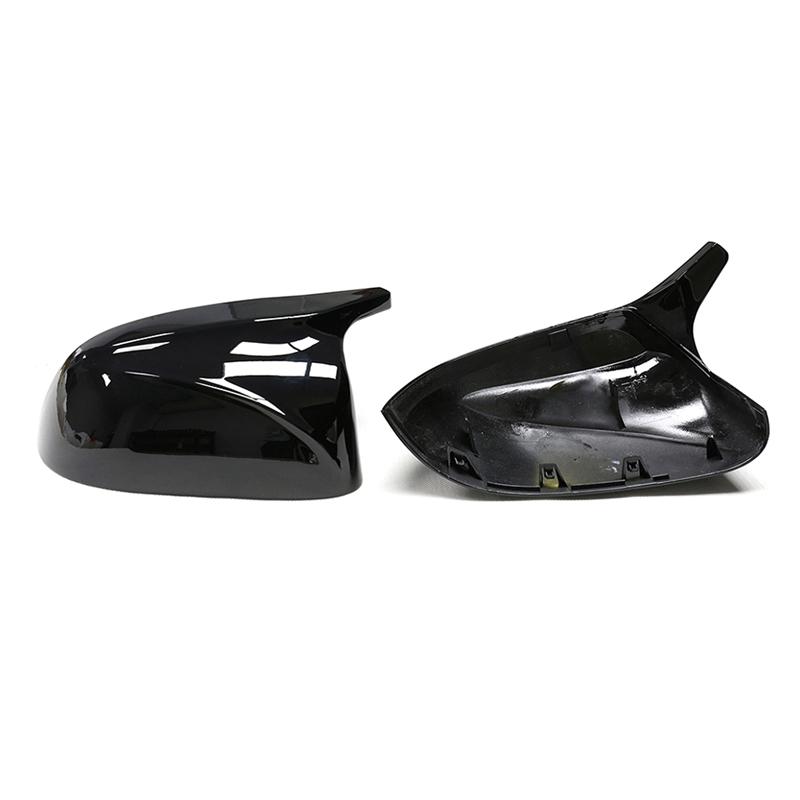 A51K-1 Pair Car Side Rearview Mirror Caps For BMW X3 G01 X4 G02 X5 G05 2018- Black Accessories