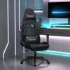 Vidaxl Gaming Chair with Footrest, Black, Faux Leather