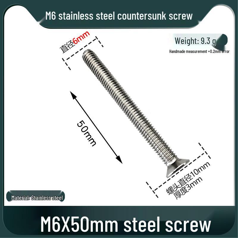 Shengbai Stainless Steel M6x70mm Phillips Flat Head Machine Screws