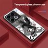 Funda de Cristal Templado Negra de Dibujos Animados Dapeng Para Infinix Note 40 4G 30i 12 G96 Smart 8 Hot 9 Play 10 11S 12 20i 50 Pro Plus 5G