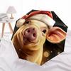 1pc Christmas Pig Automatic Folding Umbrella, Sturdy And Durable Automatic Folding Umbrella with 8 Ribs, Convenient for Outdoor Use143