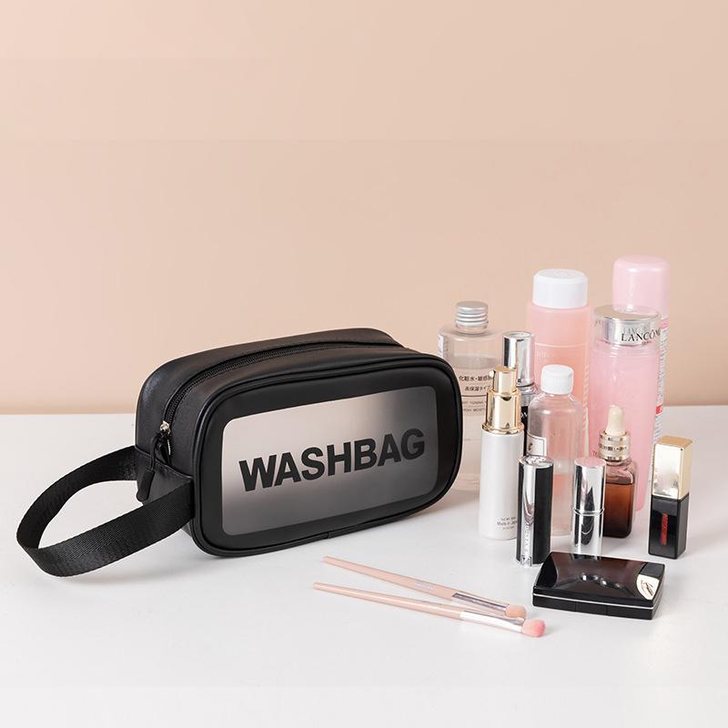Dry-Wet Separation Double Transparent Pu Makeup Bag Portable Washing Bag Cosmetic Storage Bag Travel Fitness Swimming Essentials