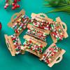 Christmas Day Color Acrylic Diamond Snowflake Bell Elastic Beaded Bracelet Christmas Set