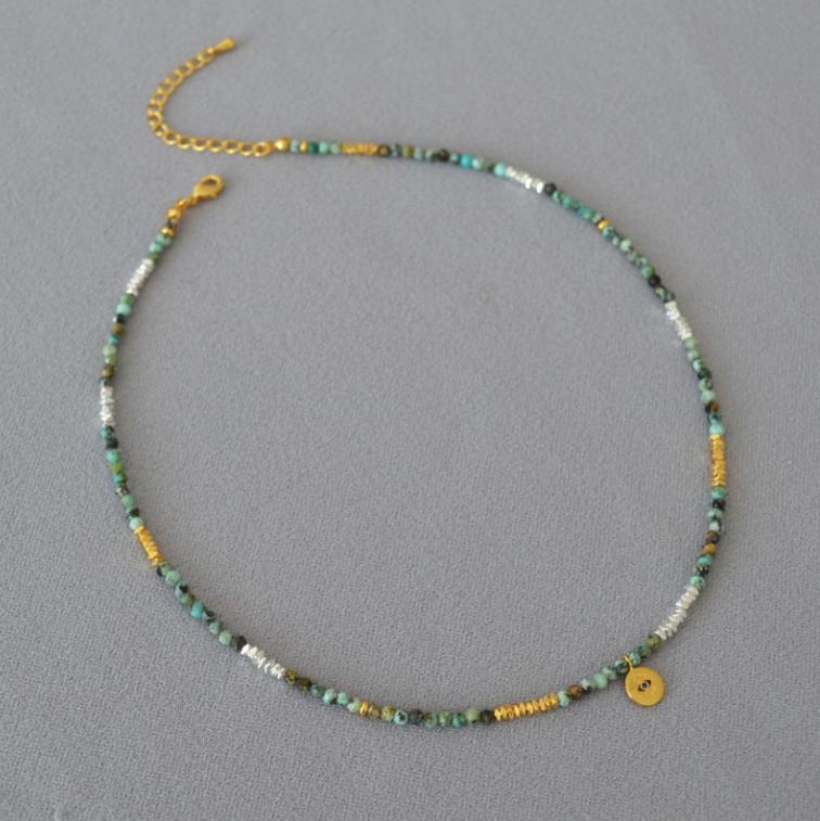 

Бренд Mihmily - винтажное бирюзовое ожерелье с подвеской в ​​виде турецкого глаза, богемный стиль зелёный