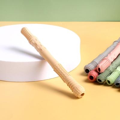 Straw Teether Children'S Toy Soft Silicone Hollow Molar Stick Born Teething Tube Molar Toy Gift