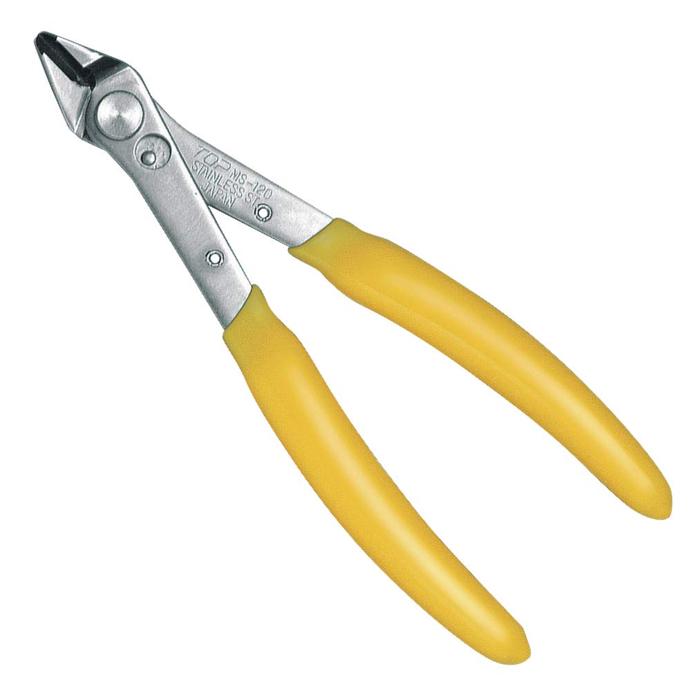 TOP Industrial Micro Lead Wire Nippers with Cuts Copper Made in (TOP) Shears, Spring, 1.2mm Wire, Japan, MS-120
