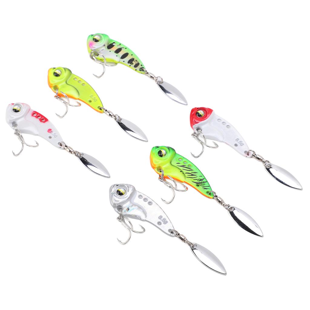 6-teiliges Köder-Simulationsköder-Köder-Köder-Set, Wobbler, Vibrationsspinner für Süßwasser, Salzwasser