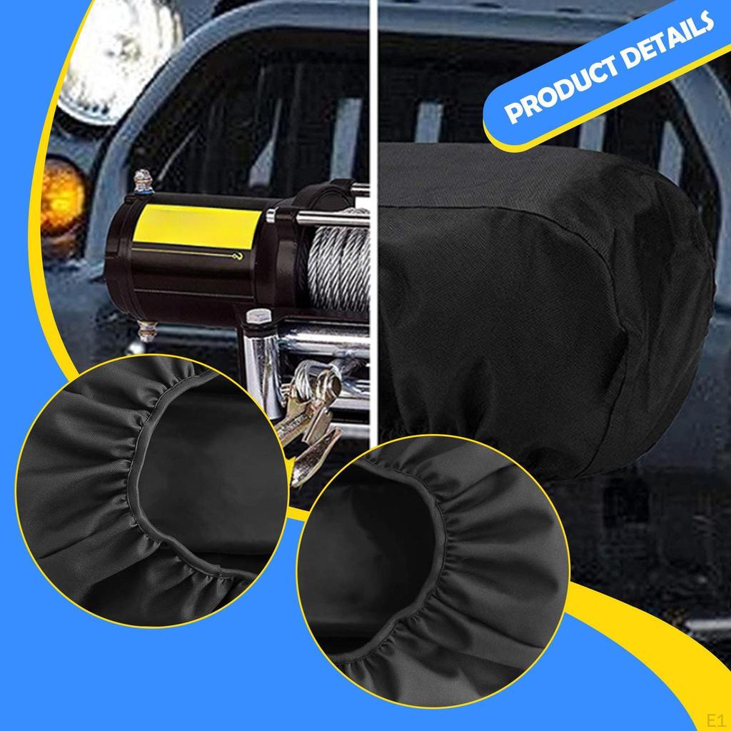Car Winch Cover 900D Oxford Cloth Dustproof for Electric Winches Sunproof Indoor Outdoor