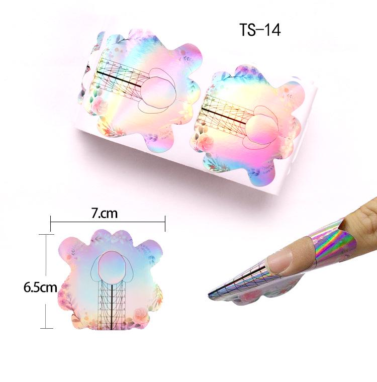 100-Piece French Light Therapy Nail Extension Forms: Butterfly & Horseshoe Designs