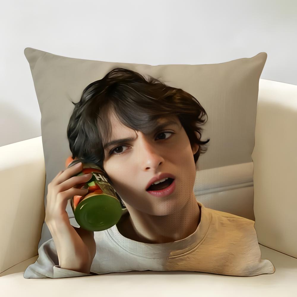 Actor FFinn WWolfhard Cushion Cover Natural Linen Organic Fabric DoubleSided Printing Room Sofa Decor Pillow Case