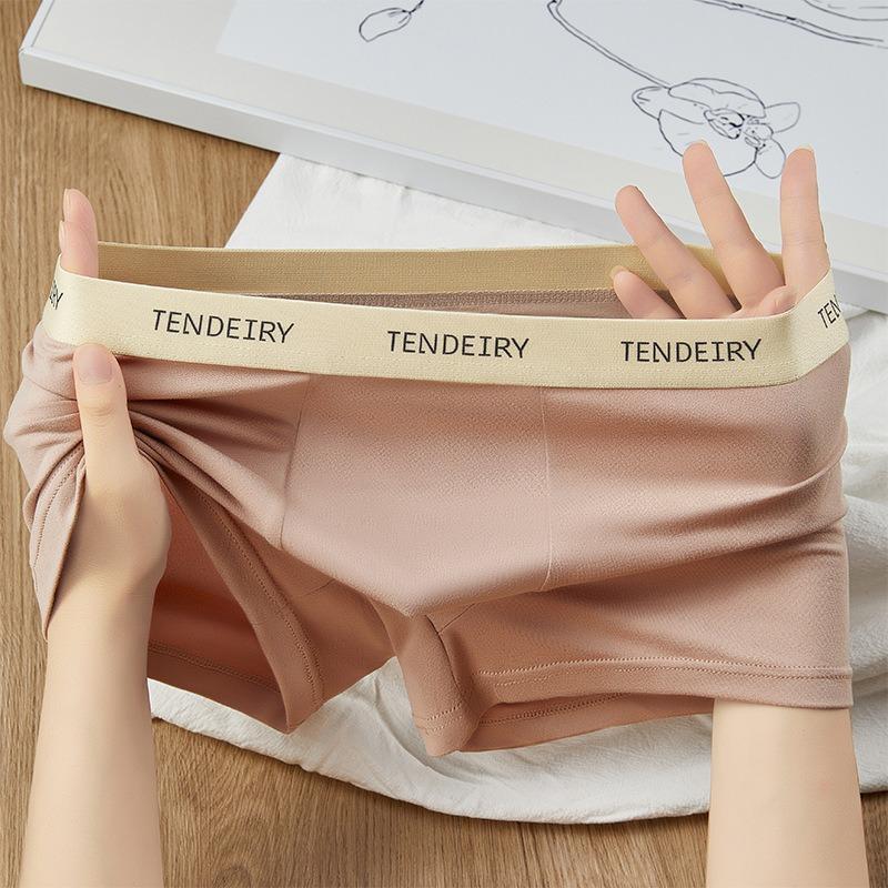 Sous-vêtements pour hommes en soie glacée ultra-fine, séchage rapide, confortables, simples, boxers d'été, antibactériens et respirants
