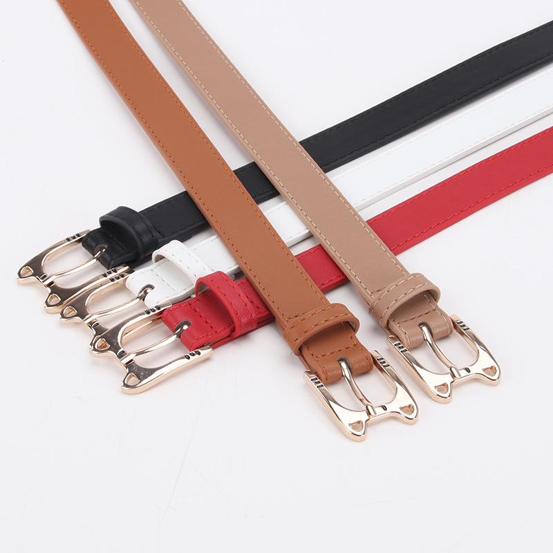 New Cute Korean Style Cat Buckle Leather Belt for Ladies