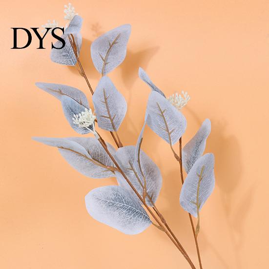 Artificial Greenery Decor Eucalyptus Leaf Branch 3 Fork Realistic Reusable Faux Green Centerpiece Plants Home Table Wedding Decoration Photo Props