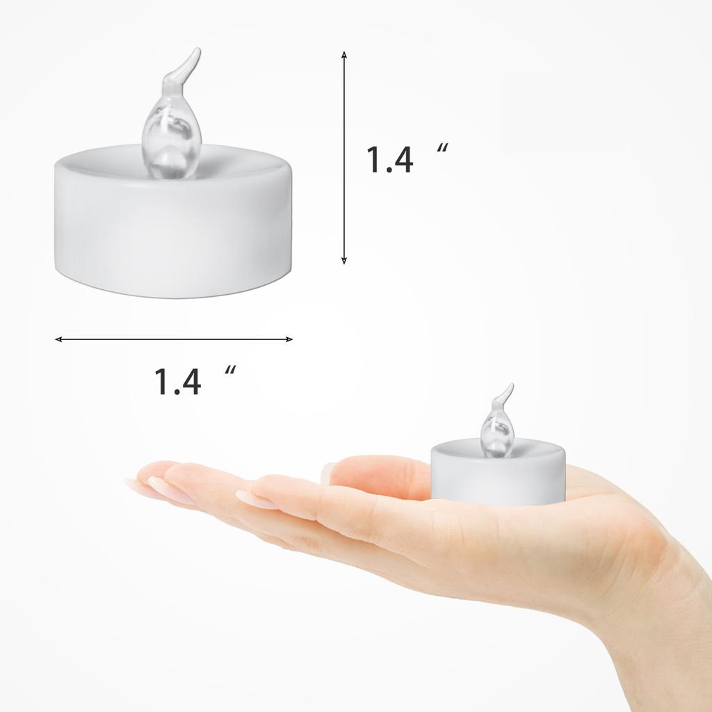 12Pcs Plastic Flameless Candles Ivory Battery Operated Candles LED Tea Lights Candles Wedding Decor