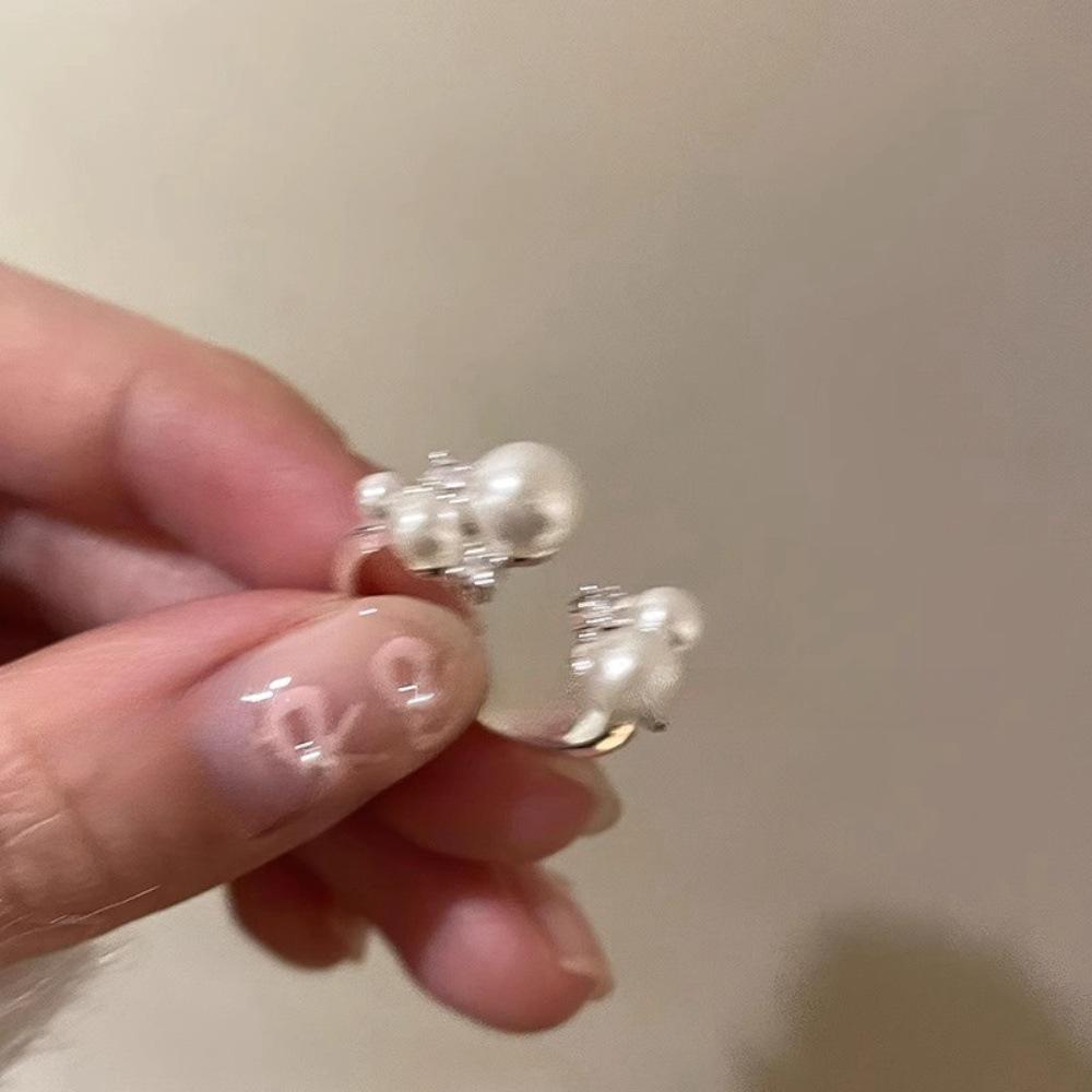 Zircon Pearl Ring Female Index Finger Ring ins Style Design Personality Open Ring