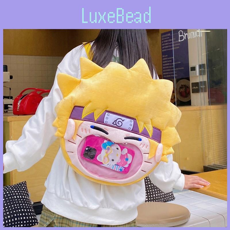 Haruno Sakura Uzumaki Naruto Cartoon Pattern Plush Backpack Cute Student Bag