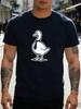 Unisex Tee Cartoon Duck Wearing Formal Tie Crew Neck Short Sleeve Soft Cotton Summer Casual Daily Street Basic Fashion Tops Male