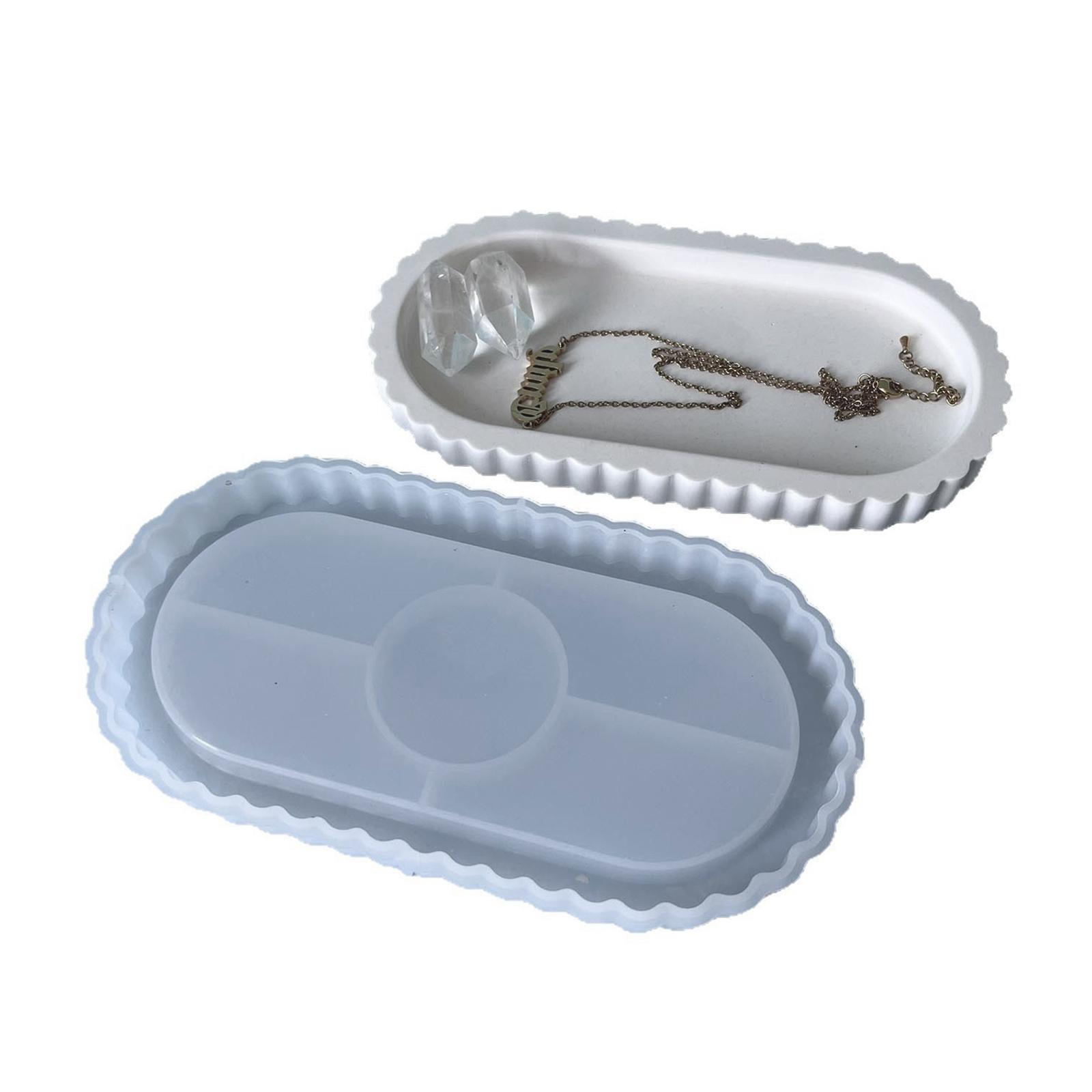 

Силиконовые формы для подноса для украшений, овальные формы для подноса из смолы для эпоксидной смолы, подсвечник, поднос для хранения украшений, украшение для дома