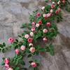 Multicolor Rose Artificial Flower Vine Silk Petals Length 180cm Simulation Flower Vine Green Leaves 54 Heads