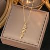 Chic Non-Fading Titanium Steel Necklace for Women with Unique Design and Sparkling Copper Pendant