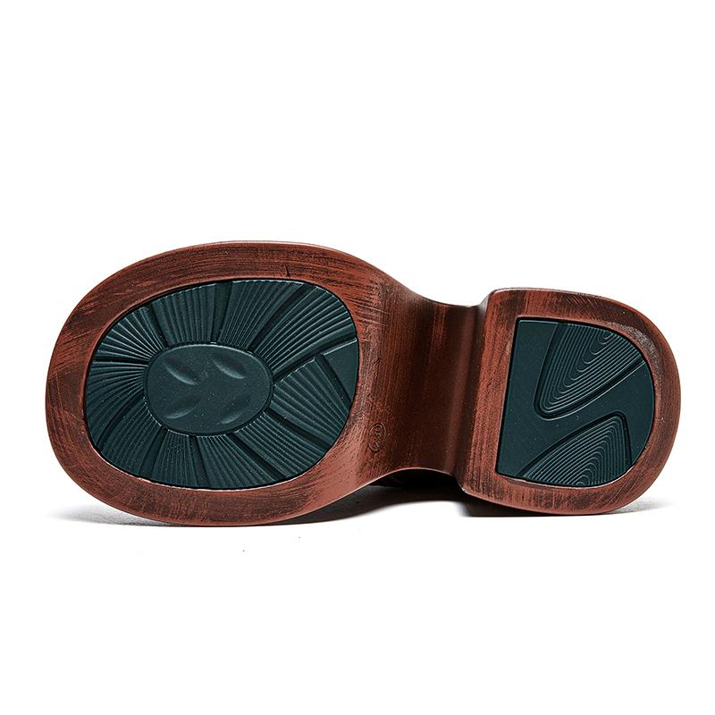 Fashion GKTINOO Women Motorcycle Boots Genuine Leather 2025 New Zip Round Toe Women Shoes Sewing Handmade Retro Platform Short Boots